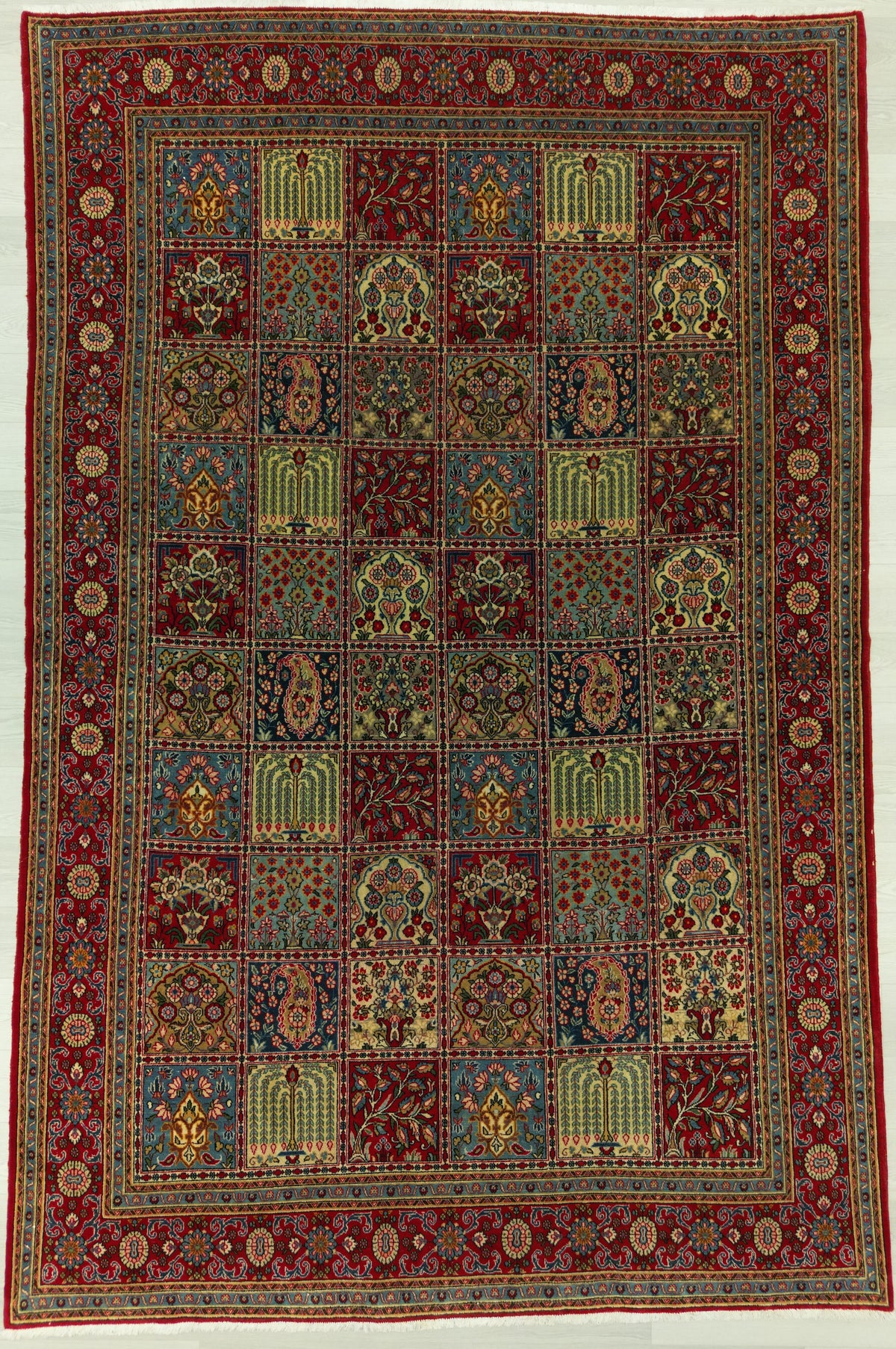 Persian Qom Rug | 7' 2" X 11' 0" | Panel Design | Multicolour | Urban Production