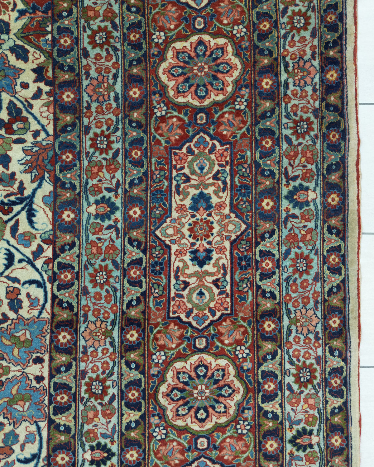 Antique Persian Tabriz Rug Circa 1910 | 12' 8" X 16' 10" | Ardabil Carpet Design | Light Colours | Urban Production