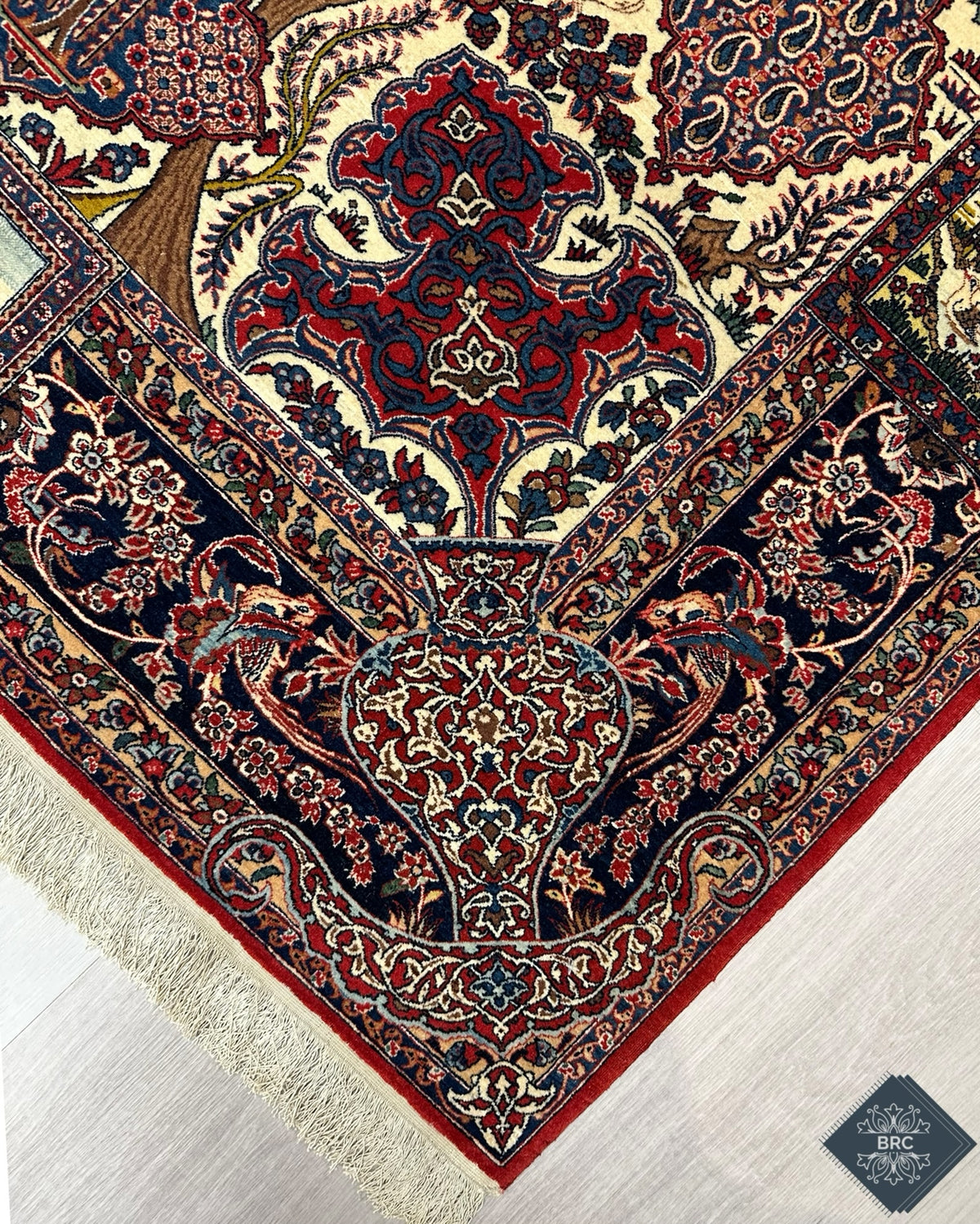 Antique Persian Isfahan Rug Circa 1900 | 4' 7" X 6' 11" | Multi-Colour | Urban Production