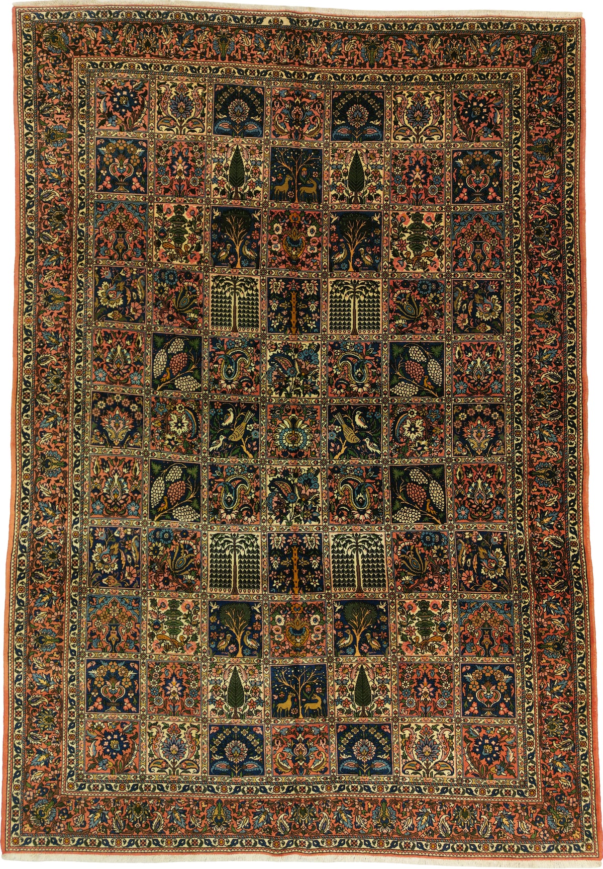 Persian Bakhtiar Rug | 8' 4" X 12' 2" | Garden-Panel Design | Multi-Coloured | Tribal Production