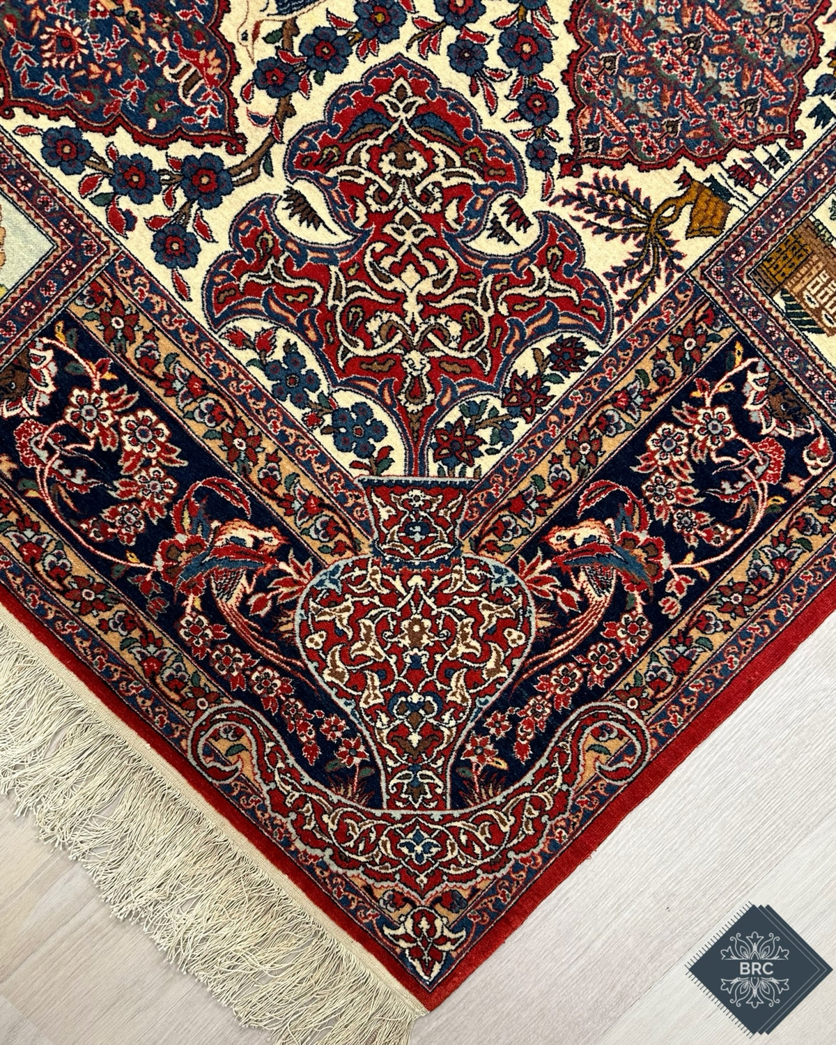 Antique Persian Isfahan Rug Circa 1900 | 4' 7" X 6' 11" | Multi-Colour | Urban Production