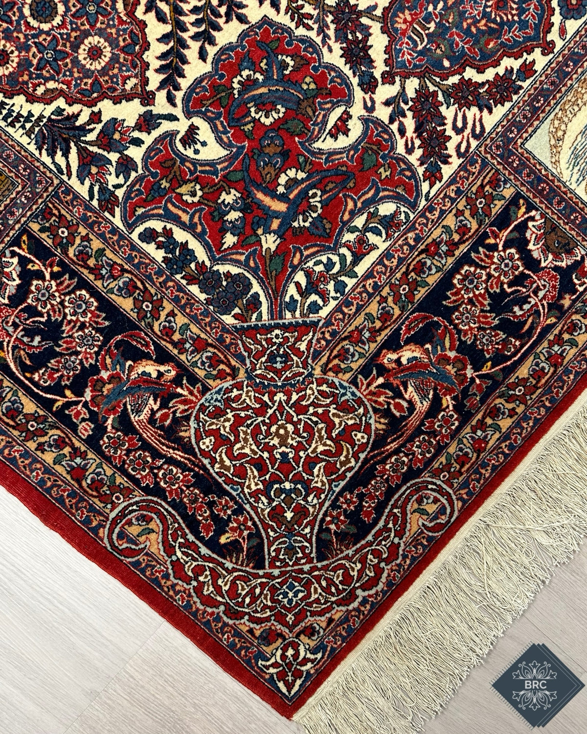 Antique Persian Isfahan Rug Circa 1900 | 4' 7" X 6' 11" | Multi-Colour | Urban Production