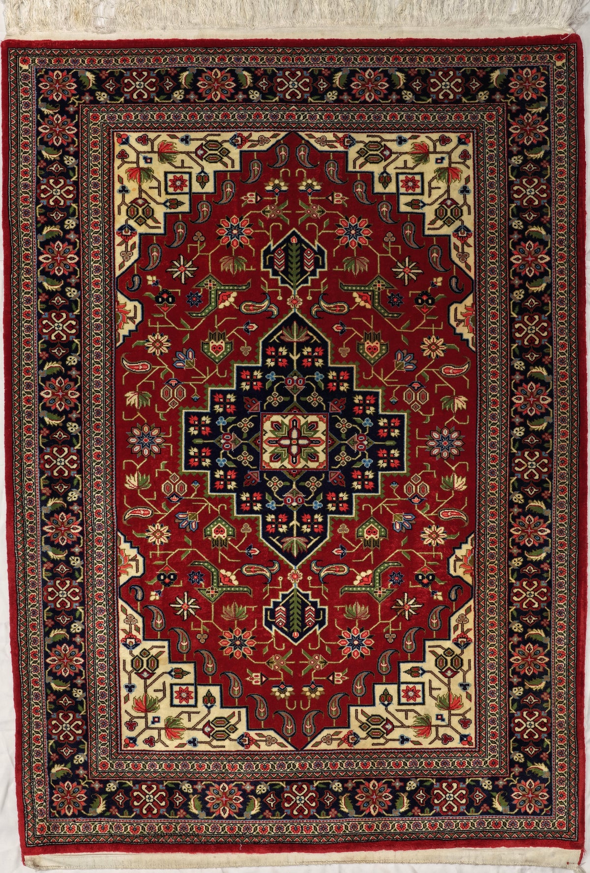Persian Qom Rug | 3' 8" X 5' 1”  | Red Colour | Urban Production