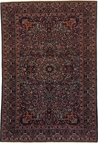 Antique Persian Doroksh Rug Circa 1920 | 8' 4" X 12' 2" | Navy-Blue & Purple Colours | Finely Woven | Urban Production