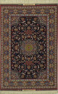 Persian Isfahan Karim Seirafian Rug | 4' 7" X 6' 11" | Midnight Blue Colour | Extremely Fine| Urban Production
