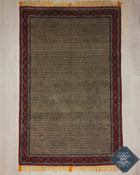 Vintage Persian Isfahan Rug Circa 1940 | 7' 0" X 10' 10" | Ivory & Red Colours | Extremely Fine | Urban Production