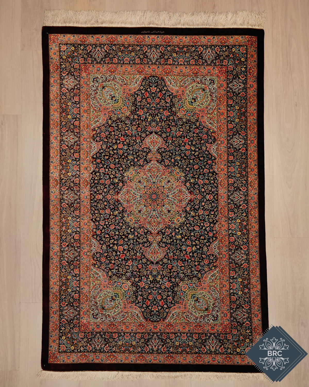 Persian Qom Rug | 4' 4" X 6' 8" | Deep Colours | Pure Silk | Extremely Fine | Urban Production