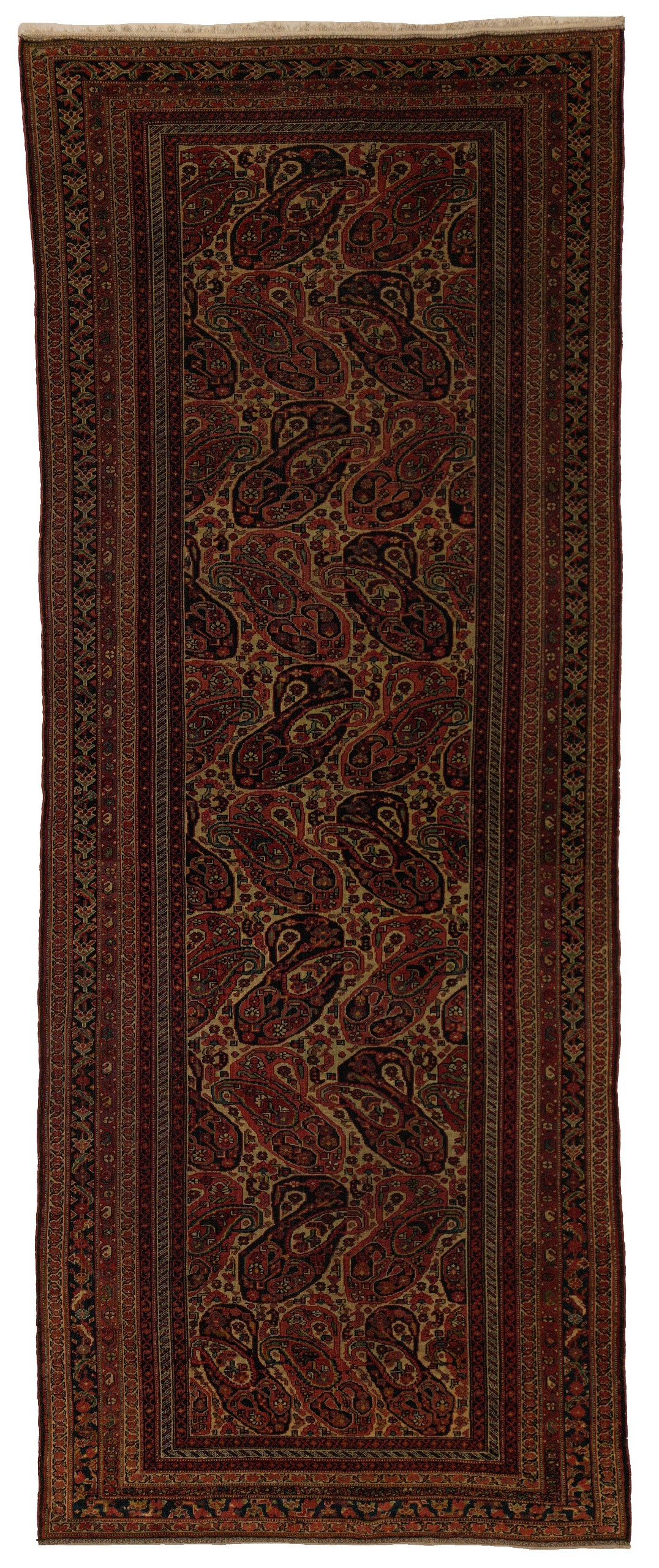 Antique Persian Malayer Runner Rug Circa 1890 | 3' 7" X 12' 6" | Beige & Brown Colours | Urban Production