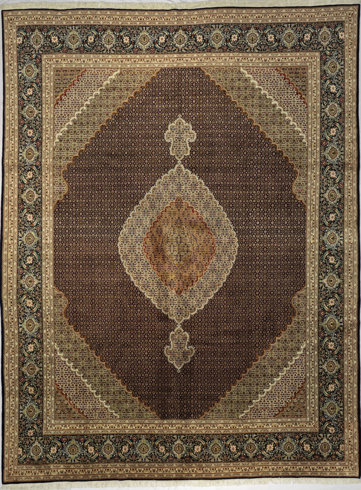 Persian Tabriz Mahi Rug | 9' 10" X 12' 11" | Fish Design | Urban Production