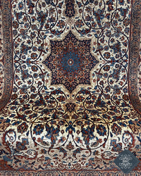 Persian Isfahan Mohammad Seirafian Rug Circa 1950 | Designed by Ahmad Archang | 8' X 4' 9" | Cream Colour | Urban Production | Extremely Fine