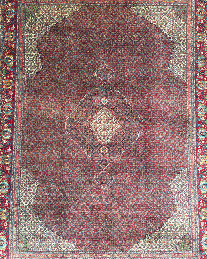 Vintage Tabriz-Sarab Mashayikhi Circa 1950 | 10' 11" X 14' 9" | Red & Ivory Colour | Finely Woven | Urban Production