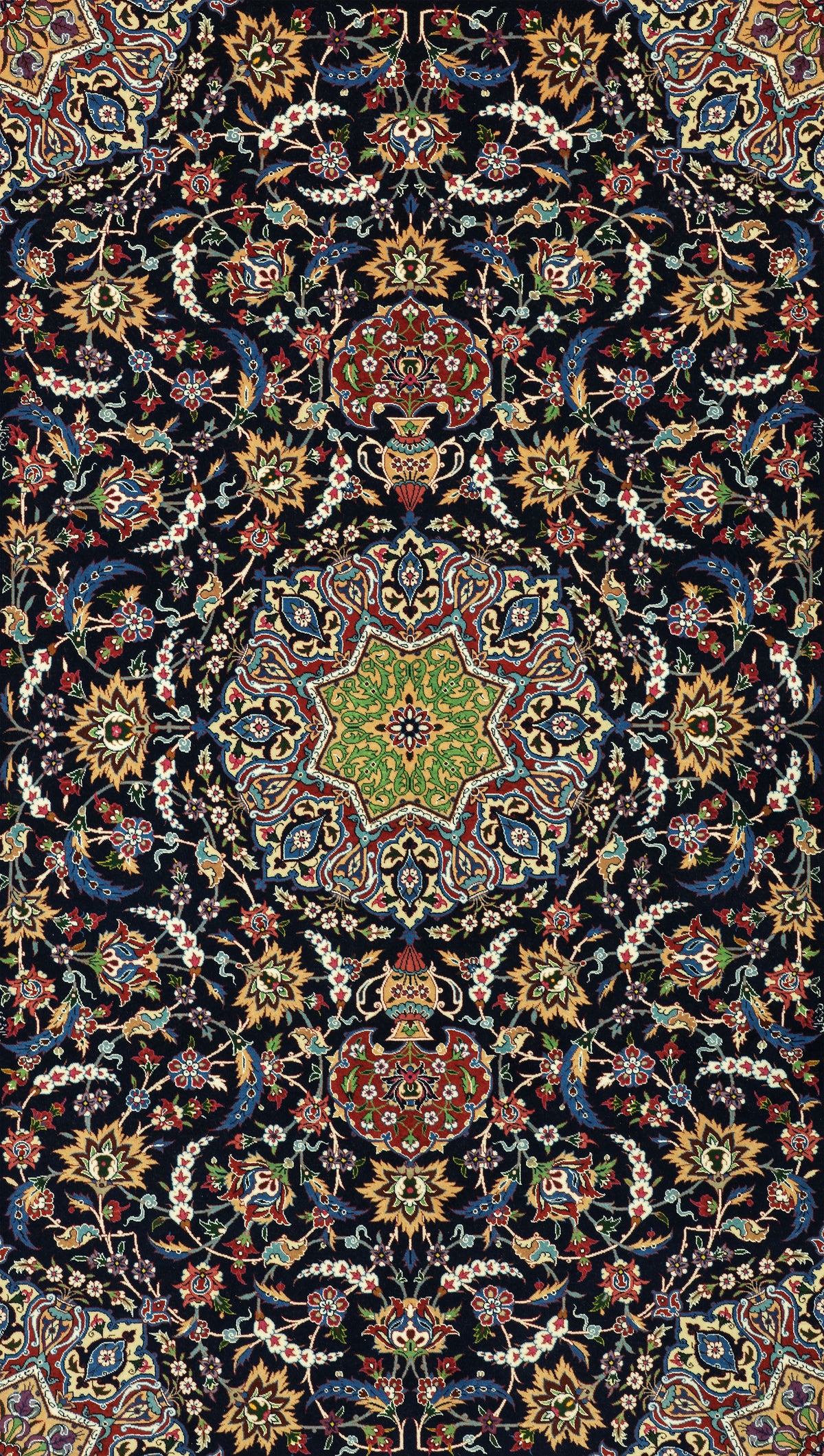 Persian Isfahan Karim Seirafian Rug | 4' 7" X 6' 11" | Midnight Blue Colour | Extremely Fine| Urban Production
