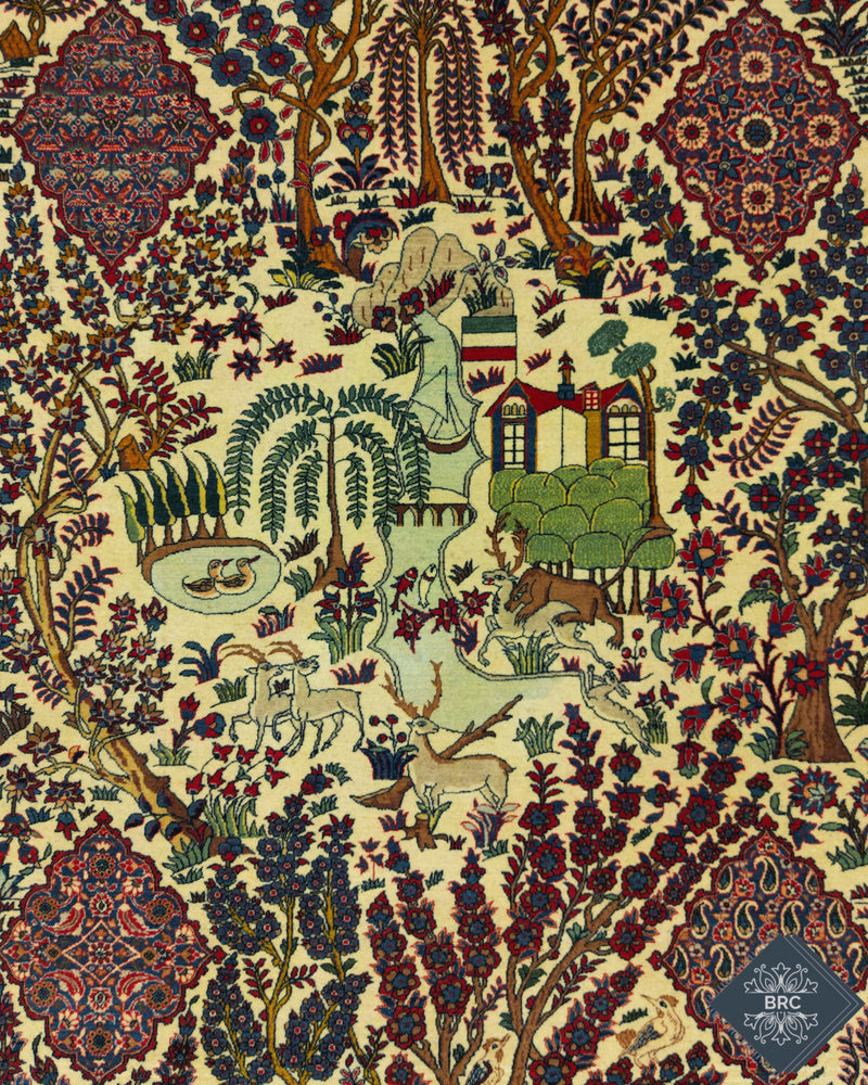 Antique Persian Isfahan Rug Circa 1900 | 4' 7" X 6' 11" | Multi-Colour | Urban Production