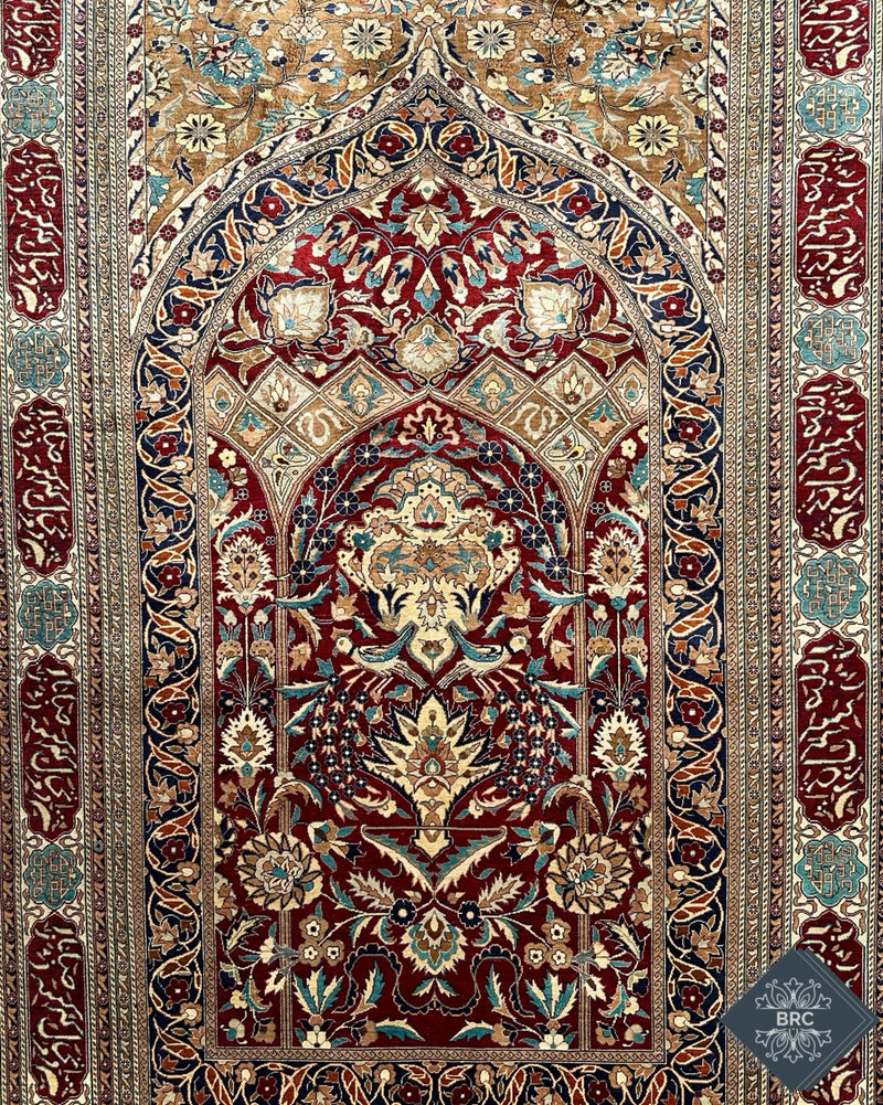 Vintage Turkish Istanbul Rug Circa 1970 | 4' 1" X 6' 2" | Mihrab Design | Red & Blue Colours | Urban Production