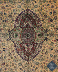 Persian Qom Jamshidi Rug | 6' 7" X 9' 10" | Light Colours | Pure Silk | Extremely Fine | Urban Production