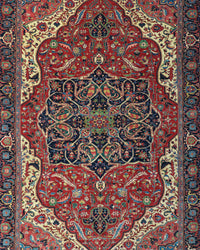 Persian Heriz Rug | 12' 11" X 19' | Red Colour | Geometric Design | Tribal Production