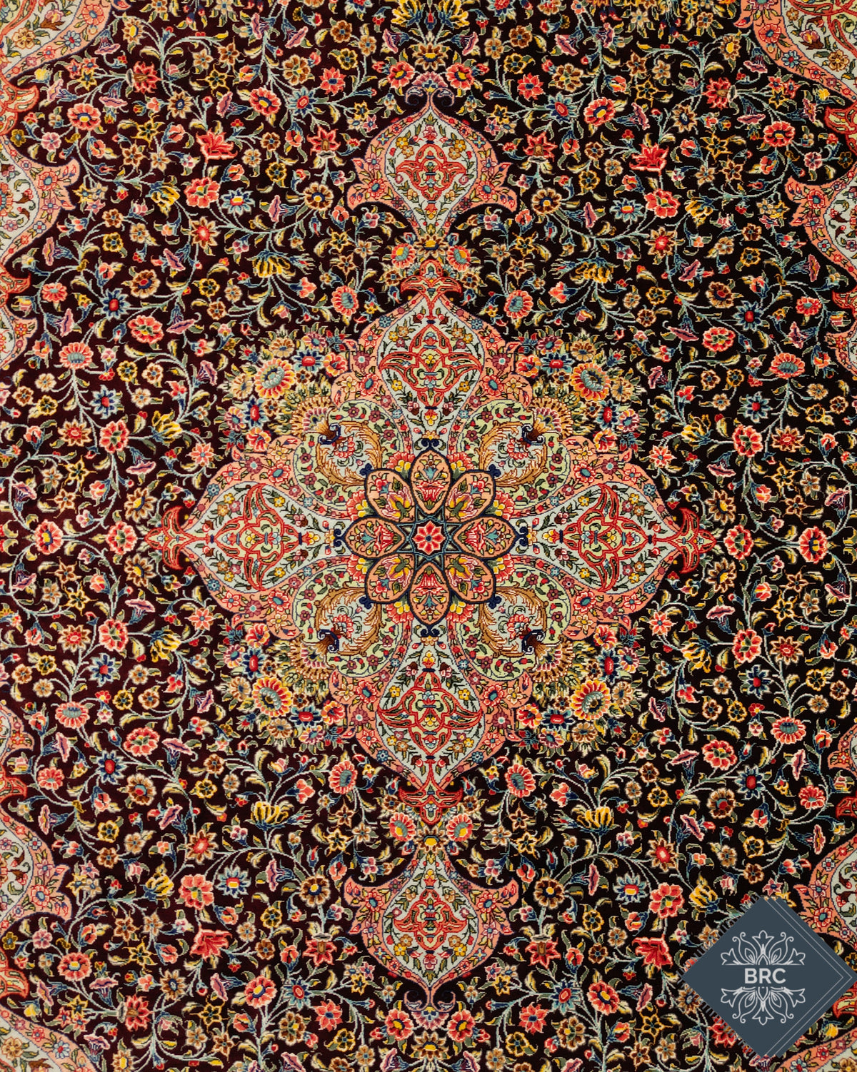 Persian Qom Rug | 4' 4" X 6' 8" | Deep Colours | Pure Silk | Extremely Fine | Urban Production