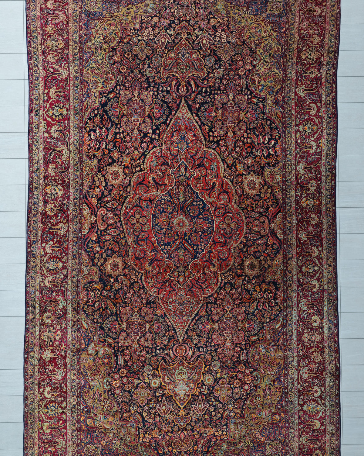 Antique Persian Tehran Rug Circa 1900 | 11' 8" X 21' 4"| Multicolour | Urban Production