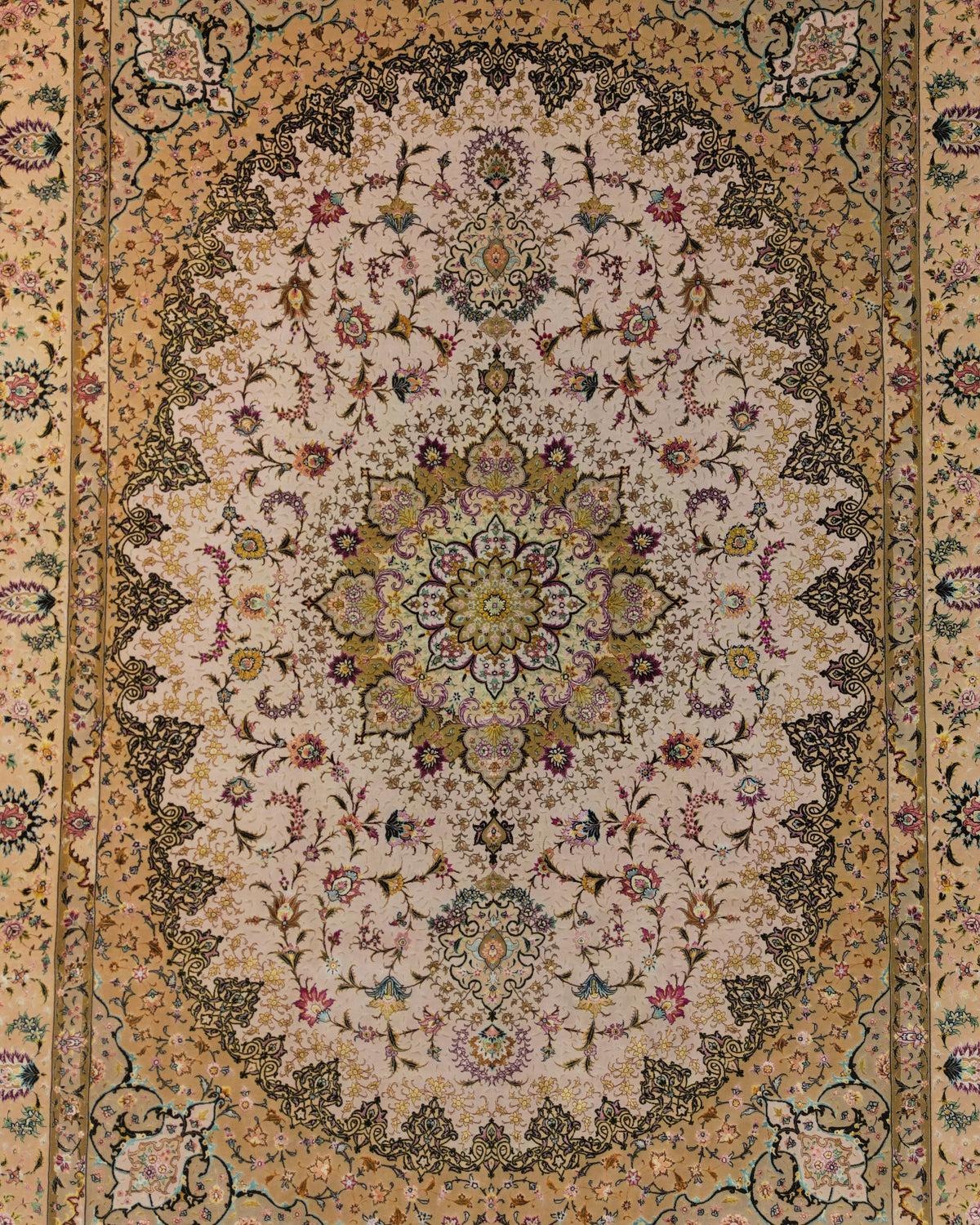 Persian Tabriz Rug | 8' 2" X 11' 6" | Light Colours | Wool & Silk | Extremely Fine | Urban Production