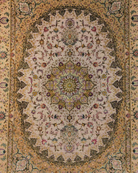 Persian Tabriz Rug | 8' 2" X 11' 6" | Light Colours | Wool & Silk | Extremely Fine | Urban Production