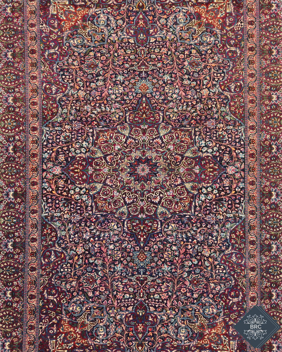 Antique Persian Doroksh Rug Circa 1920 | 8' 4" X 12' 2" | Navy-Blue & Purple Colours | Finely Woven | Urban Production