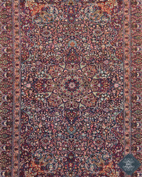 Antique Persian Doroksh Rug Circa 1920 | 8' 4" X 12' 2" | Navy-Blue & Purple Colours | Finely Woven | Urban Production