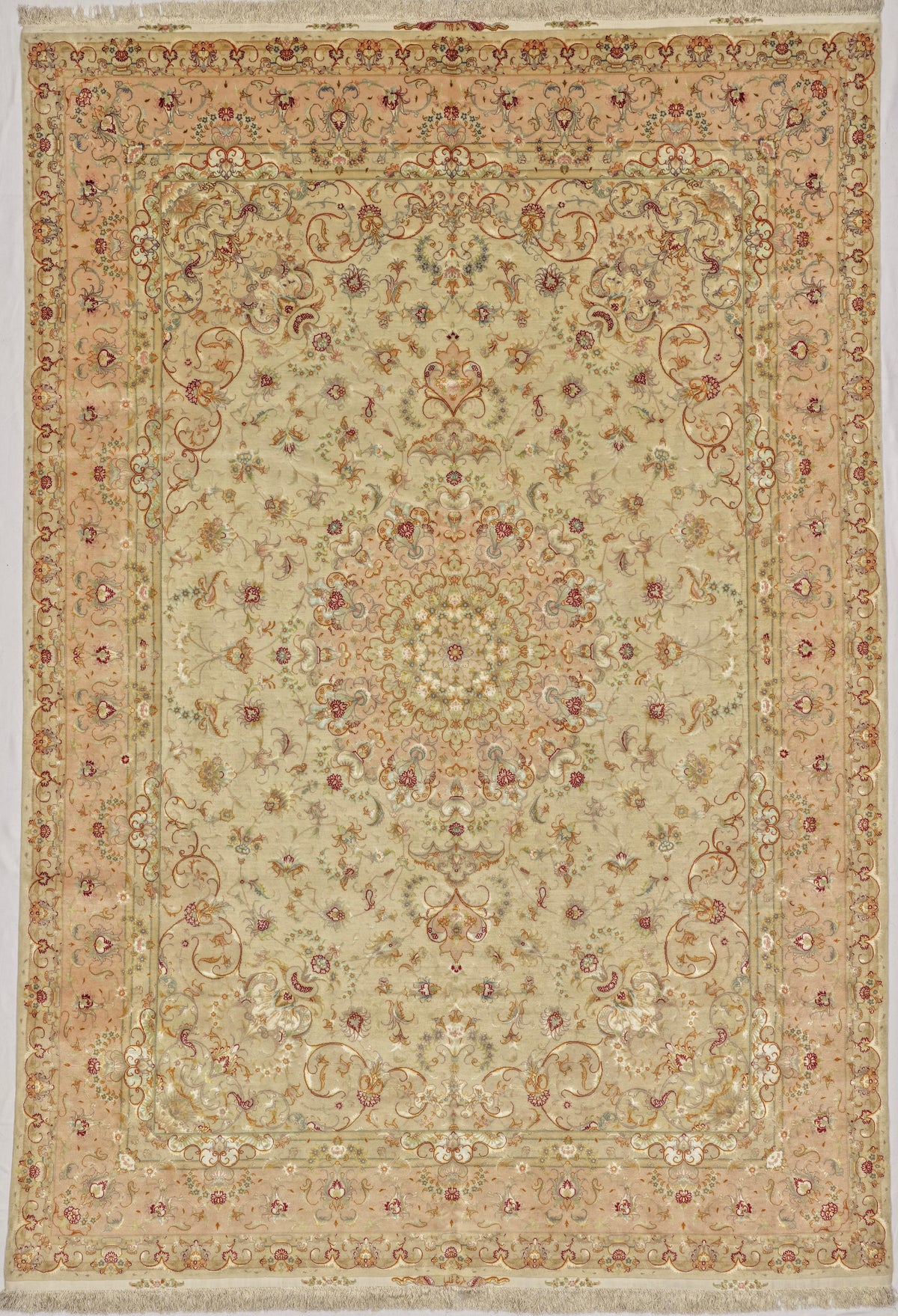 Persian Tabriz Rug | 8' X 11' 7" | Cream Colour | Urban Production