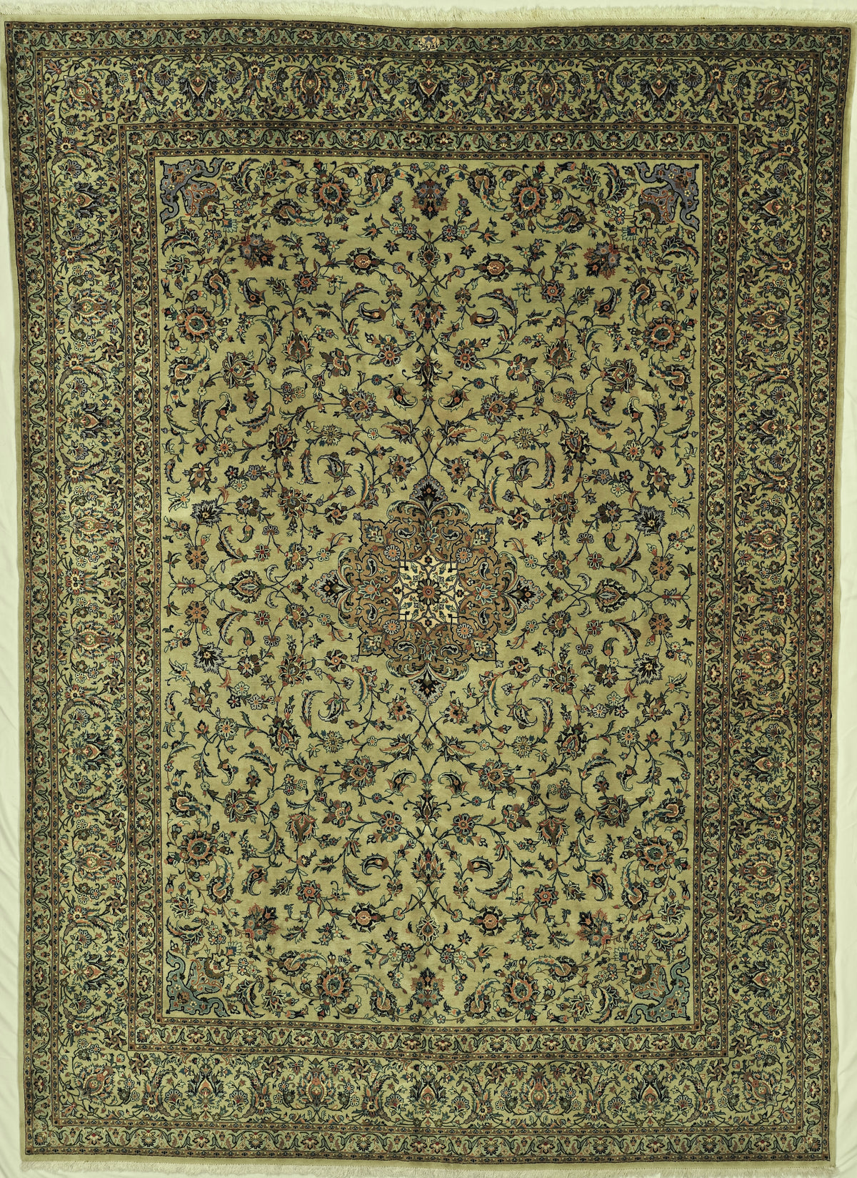 Persian Kashan Rug | 8' 7" X 11' 11" | Aquamarine Colour | Urban Production
