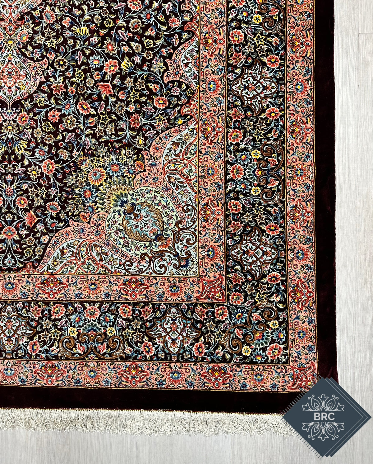 Persian Qom Rug | 4' 4" X 6' 8" | Deep Colours | Pure Silk | Extremely Fine | Urban Production