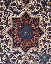 Persian Isfahan Mohammad Seirafian Rug Circa 1950 | Designed by Ahmad Archang | 8' X 4' 9" | Cream Colour | Urban Production | Extremely Fine