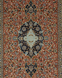 Persian Isfahan Rug | 5' 2" X 8' 3" | Coral & White Colours | Urban Production