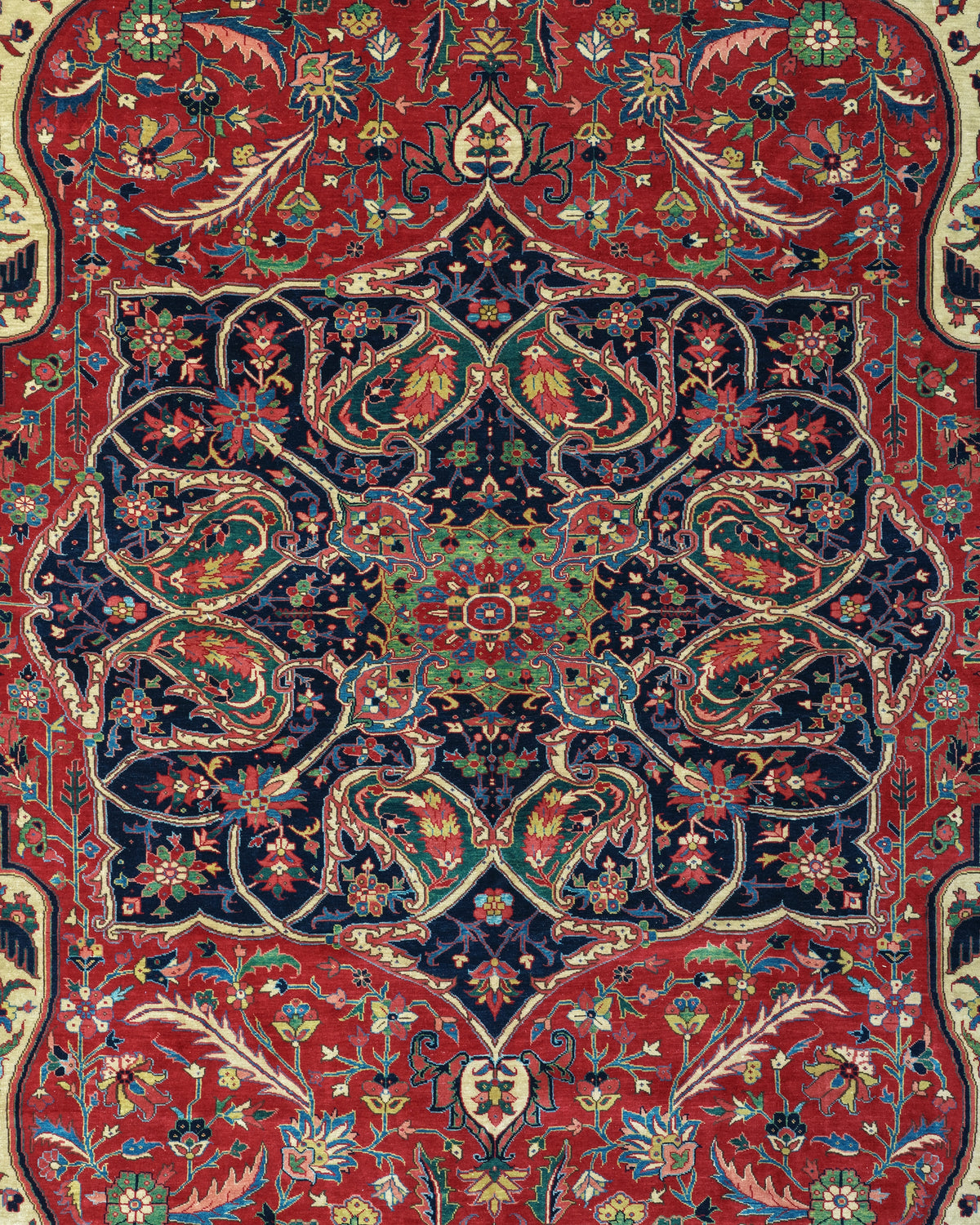 Persian Heriz Rug | 12' 11" X 19' | Red Colour | Geometric Design | Tribal Production