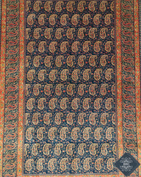 Vintage Persian Kashan Rug Pair Circa 1950 | 4' 5" X 6' 11" each | Blue & Orange Colours | Urban Production