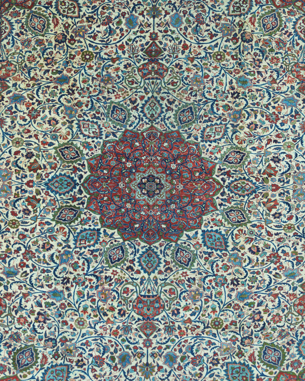 Antique Persian Tabriz Rug Circa 1910 | 12' 8" X 16' 10" | Ardabil Carpet Design | Light Colours | Urban Production