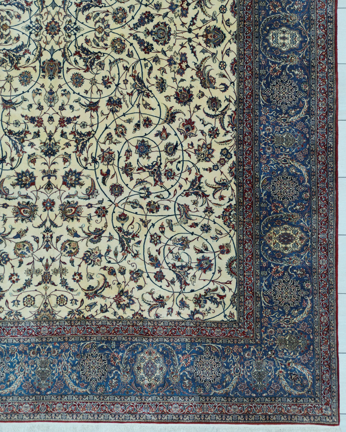 Vintage Persian Nain Tudeshk Rug Circa 1960 | 10' 6" X 13' 9" | Geometric Design | Multi-Colour | Tribal Production