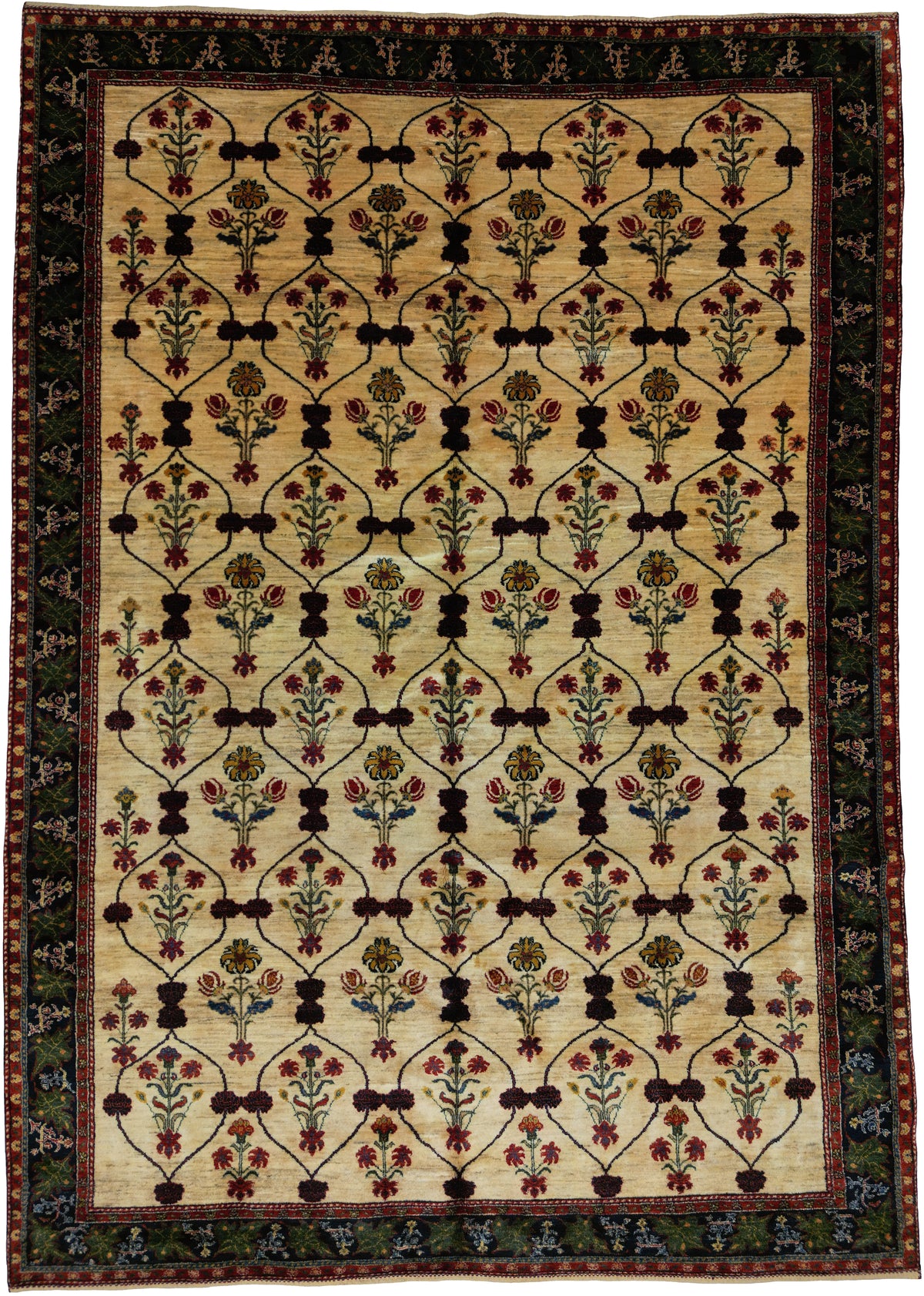 Persian Kashkoli Rug | 7' 2" X 10' 1" | Garden Ovular-Panel Design | Tribal Production