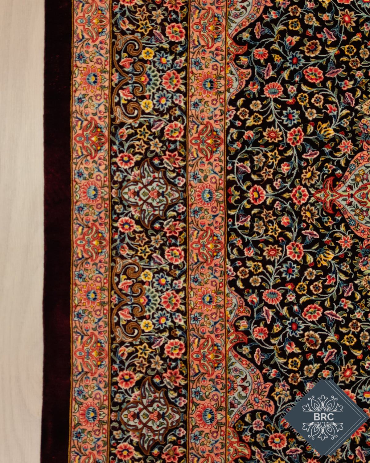 Persian Qom Rug | 4' 4" X 6' 8" | Deep Colours | Pure Silk | Extremely Fine | Urban Production