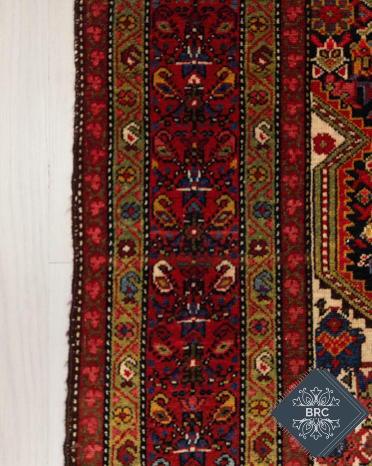 Antique Persian Malayer Rug Circa 1910 | 4' 2" X 6' 2" | Geometric Design | Navy-Blue & Red Colours | Finely Woven | Tribal Production