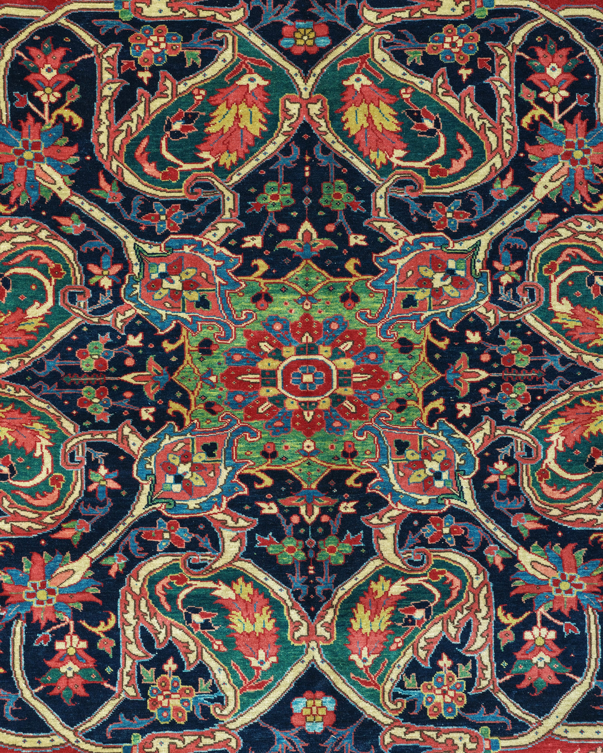 Persian Heriz Rug | 12' 11" X 19' | Red Colour | Geometric Design | Tribal Production