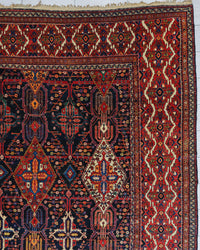 Antique Bakhtiari Shalamzar Rug Circa 1890 | 12' 5" X 22' 8" | Multicolour | Geometric Design | Tribal Production