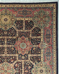 Vintage Persian Tabriz Ghalicheh-Baf Rug Circa 1960 | 9' 9" X 12' 8" | Multicolours | Allover Design | Urban Production
