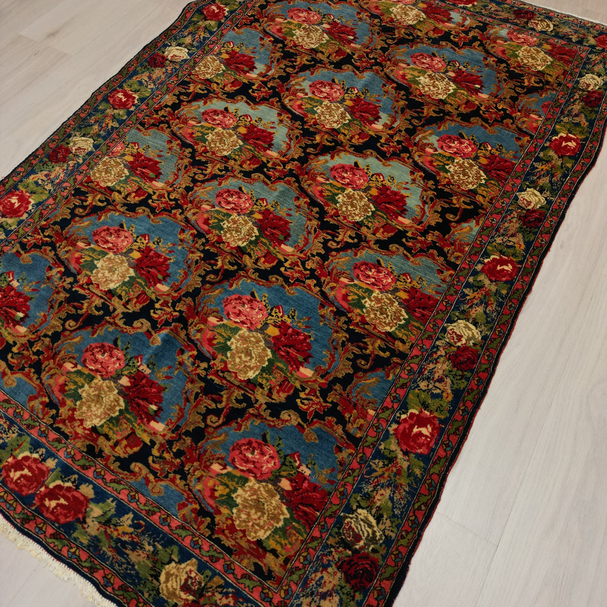 Antique Persian Bijar Rug Circa 1920 | 4' 8" X 7' 3" | Multi-Colour | Tribal Production