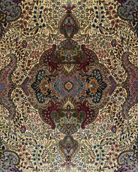Vintage Persian Tabriz Rug Circa 1960 | 9' 10" X 13' 5" | Light Colours | Floral Medallion Design | Urban Production