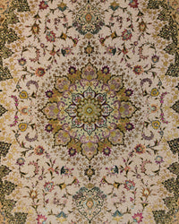 Persian Tabriz Rug | 8' 2" X 11' 6" | Light Colours | Wool & Silk | Extremely Fine | Urban Production