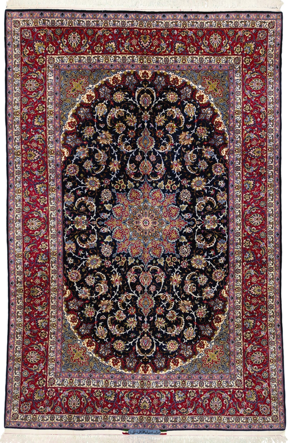Persian Isfahan Rug | 6' 7" X 9' 12" | Blue & Red Colours | Urban Production