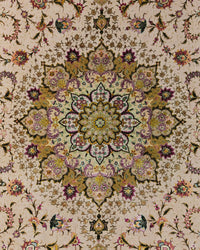 Persian Tabriz Rug | 8' 2" X 11' 6" | Light Colours | Wool & Silk | Extremely Fine | Urban Production