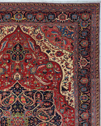 Persian Heriz Rug | 12' 11" X 19' | Red Colour | Geometric Design | Tribal Production