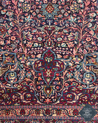 Antique Persian Doroksh Rug Circa 1920 | 8' 4" X 12' 2" | Navy-Blue & Purple Colours | Finely Woven | Urban Production