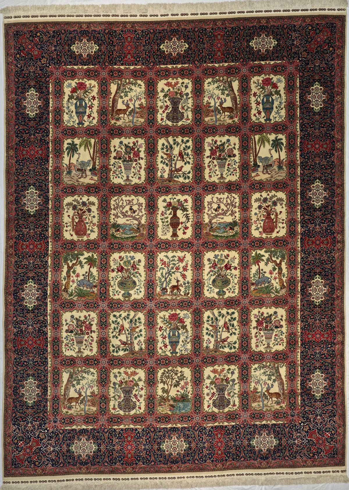 Persian Tabriz Alabaf Rug | 9' 10" X 13' 3" | Multicolour | Garden/Panel Design | Urban Production