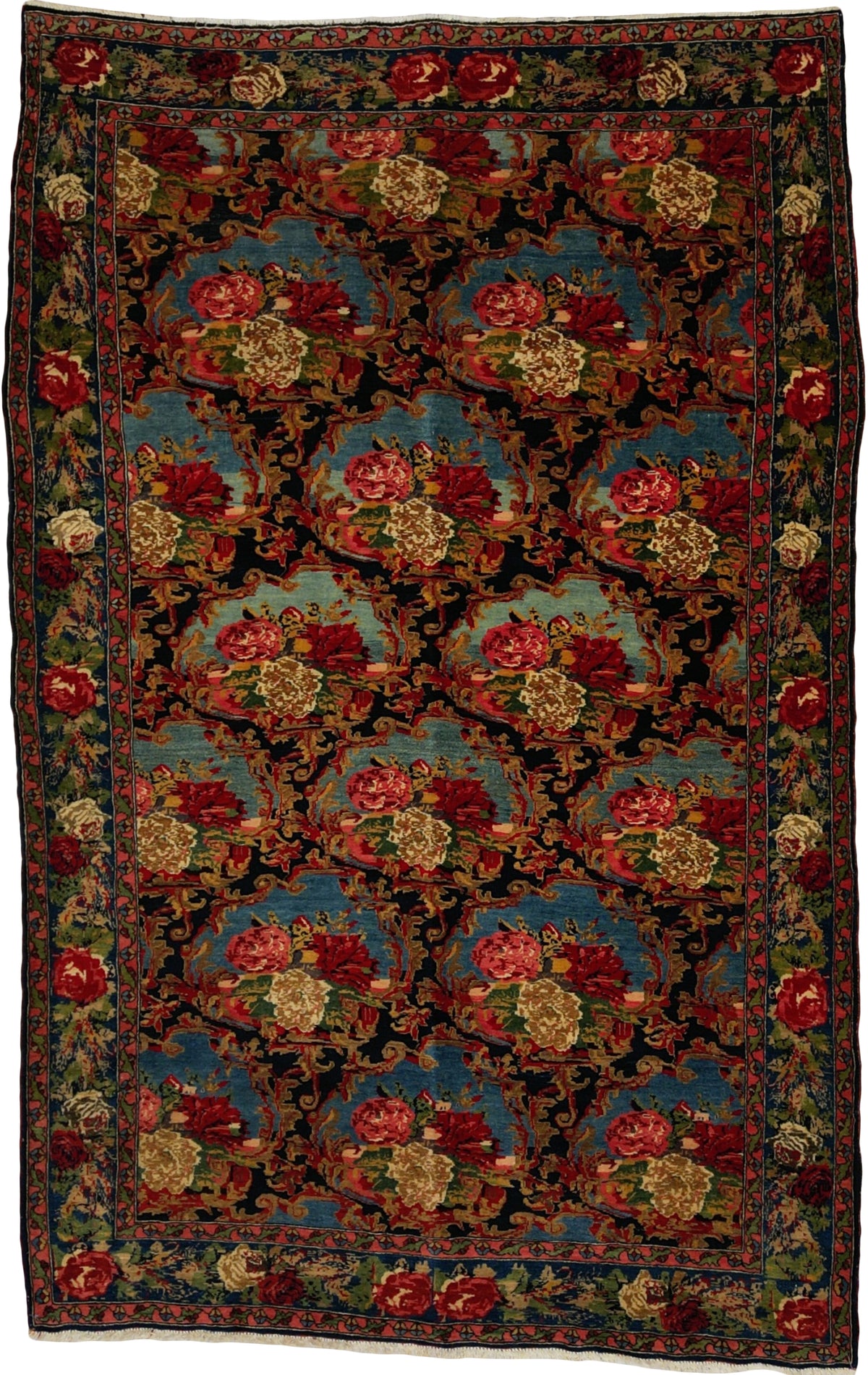 Antique Persian Bijar Rug Circa 1920 | 4' 8" X 7' 3" | Multi-Colour | Tribal Production